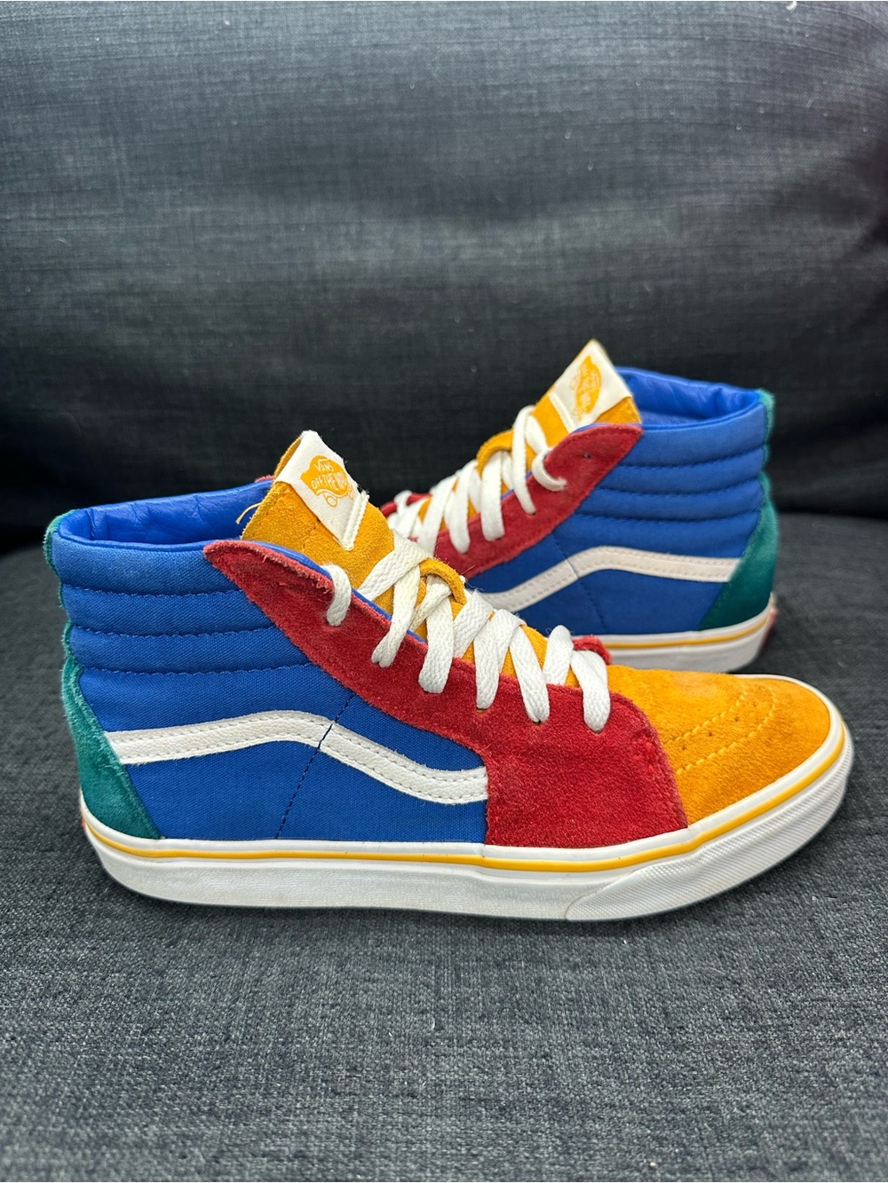 Vans Sk8-Hi Suede color block sneakers shoes  size 7 kids